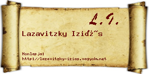 Lazavitzky Iziás névjegykártya